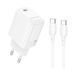 Сетевое зарядное устройство с кабелем BOROFONE BN28 Fuente single port PD30W Charger Set (C to C) (EU) White