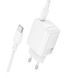 Сетевое зарядное устройство с кабелем BOROFONE BN28 Fuente single port PD30W Charger Set (C to C) (EU) White