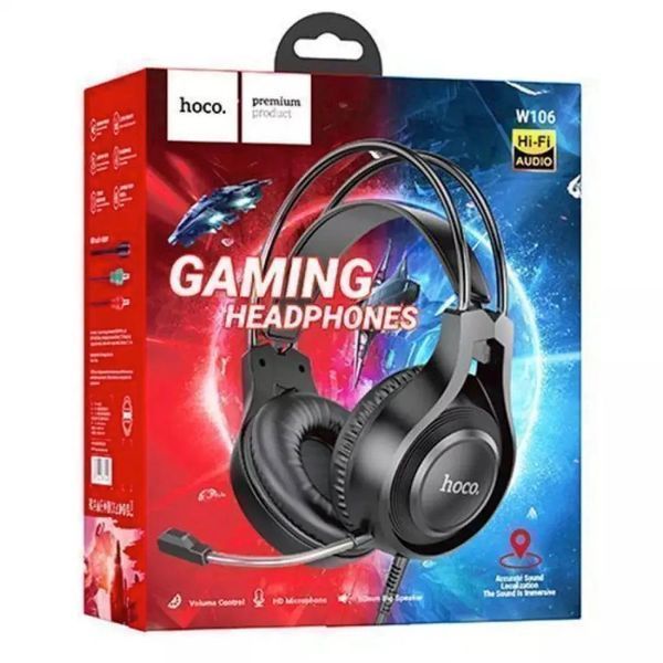 Наушники игровые HOCO W106 Tiger gaming headset Black