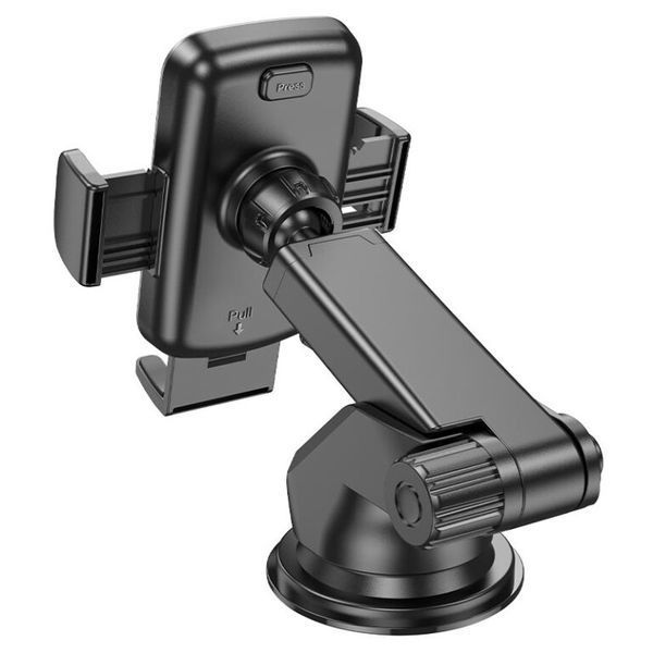 Автотримач для телефона HOCO CA95 Polaris push-type telescopic suction cup car holder Black