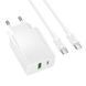 Мережевий зарядний пристрій з кабелем BOROFONE BAS76A Source PD30W+QC3.0 charger set(C to C) White