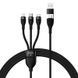 Кабель Baseus Flash Series Ⅱ Two-for-three Charging Cable U+C to M+L+C 100W 1.2m Black