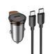 Автомобильное зарядное устройство HOCO NZ16 Rigorous single port PD30W car charger set(C to C) Metal Grey